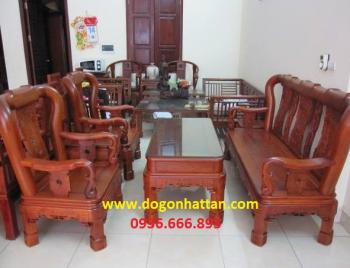 Bàn ghế gỗ| Salon gỗ Minh triện 6 món tay 12 