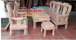Bàn ghế gỗ| Bộ ghế quốc triện cột 12 cm hương đá 6 món