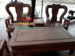 Bàn ghế gỗ| Bộ ghế quốc triện cột 12 cm hương đá 6 món