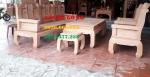 Bàn ghế gỗ| Bộ Như Ý khuỳnh tay 6 món tay 12cm