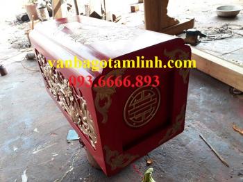 Quách gỗ vàng tâm chạm Sen_ QS10
