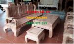 Bàn ghế gỗ| Bàn ghế Minh Tần hương đá cột 12 cm 6 món