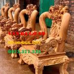 Bàn ghế gỗ| Minh quốc nghê gõ đỏ cột 14 cm