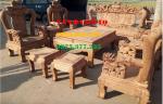 Bàn ghế gỗ| Bàn ghế nghê đỉnh gỗ hương tay 12 bộ 8 món