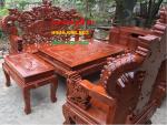 Bàn ghế gỗ| Bàn ghế Rồng khuỳnh tay hương đá