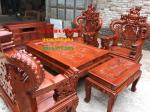 Bàn ghế gỗ| Bàn ghế Rồng khuỳnh tay hương đá