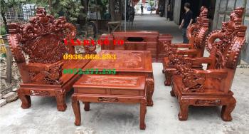 Bàn ghế gỗ| Bàn ghế Rồng khuỳnh tay hương đá