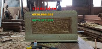 Quách gỗ vàng tâm| Quách chạm rồng 
