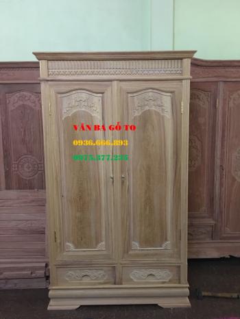 Tủ quần áo 2 buồng gỗ gụ 