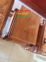 Bộ bàn ghế gỗ Nghê Bảo Đỉnh 10 món cột 14 cm
