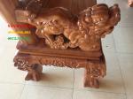 Bộ bàn ghế gỗ Nghê Bảo Đỉnh 10 món cột 14 cm