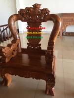 Bộ bàn ghế gỗ Nghê Bảo Đỉnh 10 món cột 14 cm
