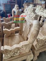 Bàn ghế gỗ Nghê Bảo Đỉnh 6 món cột 12 cm
