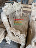 Bàn ghế gỗ Nghê Bảo Đỉnh 6 món cột 12 cm