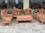 Bàn ghế gỗ voi đặc 8 món tay 12