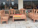 Bàn ghế gỗ voi đặc 8 món tay 12