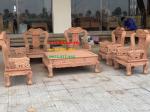 Bàn ghế gỗ voi đặc 8 món tay 12