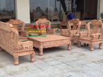 Bàn ghế gỗ voi đặc 8 món tay 12