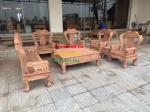 Bàn ghế gỗ voi đặc 8 món tay 12