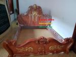 Giường ngủ dát vàng gỗ tự nhiên cao cấp