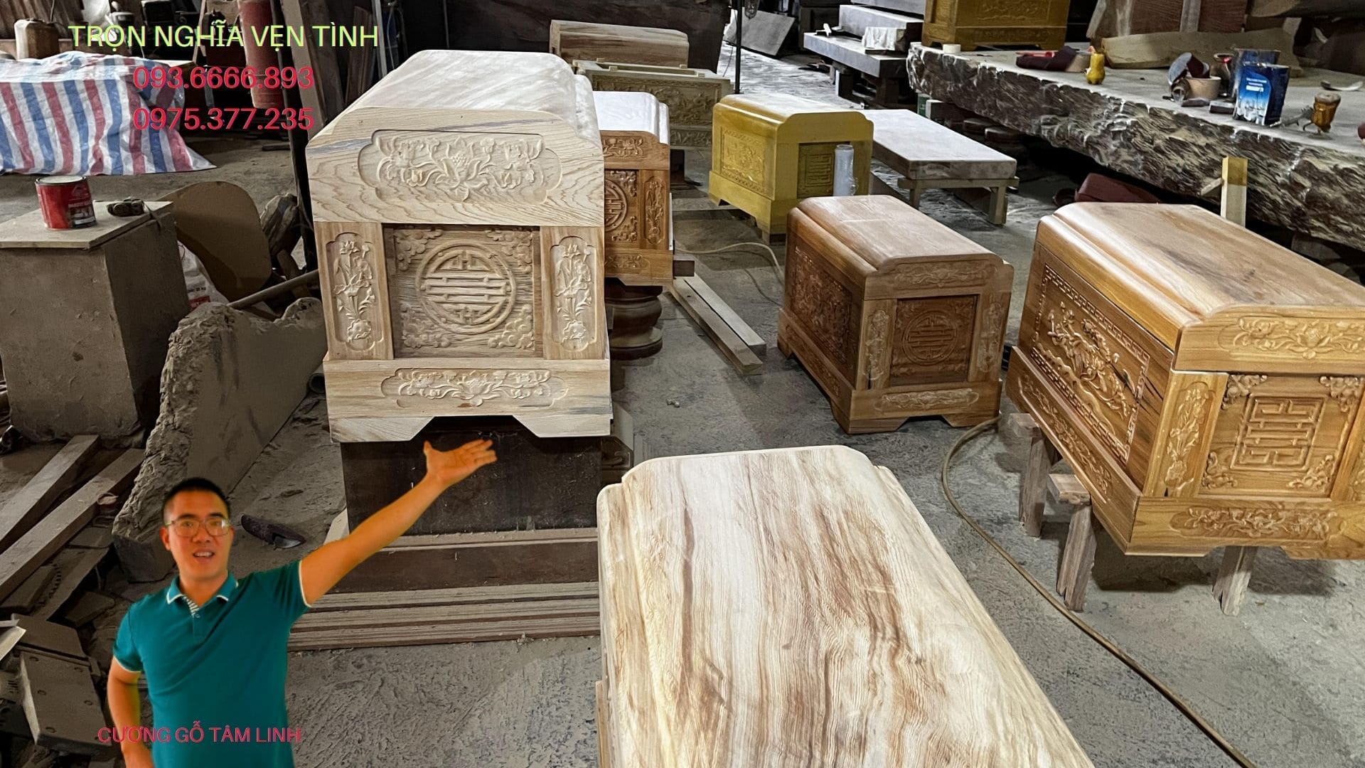 tiểu quách gỗ vàng tâm