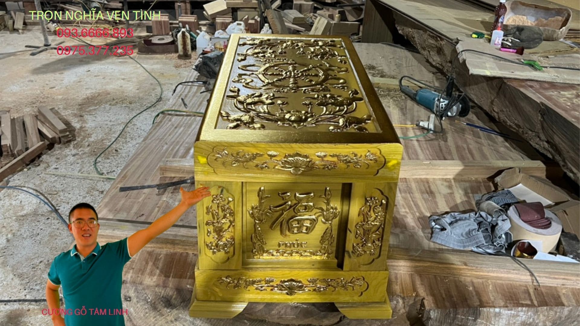 quách gỗ vàng tâm