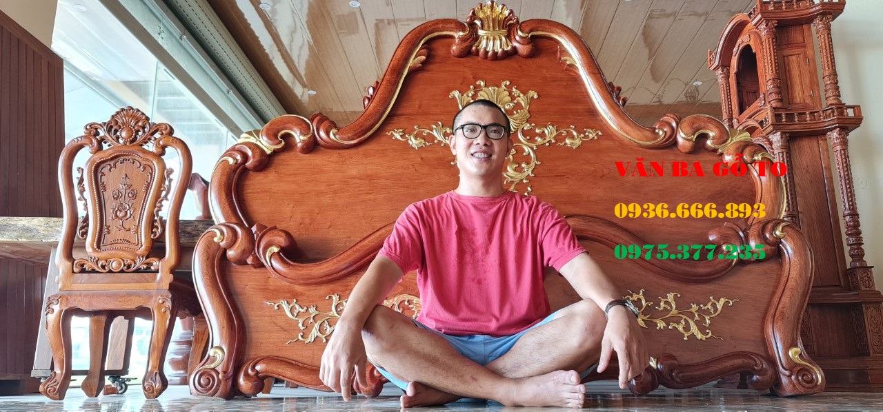 giường gỗ dát vàng tại Hà Nội